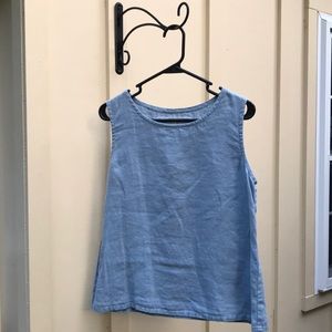 notPERFECTLINEN Linen Tank in Swedish Blue